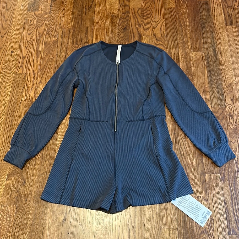 lululemon athletica Navy Blue Long-Sleeve Zip Romper